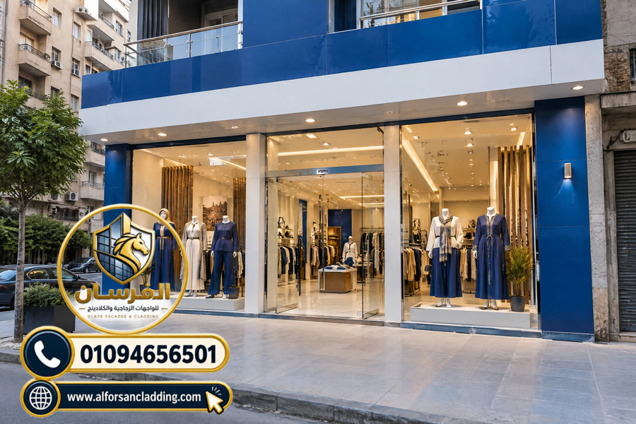 تصميم واجهات كلادينج حديثة للمحلات التجارية في مصر