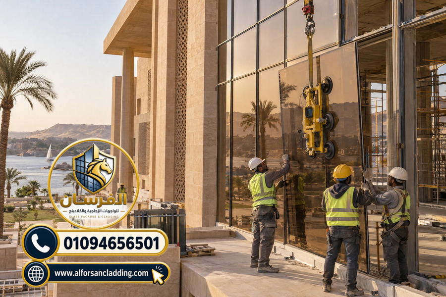 تنفيذ واجهات زجاجية Curtain Wall في مصر