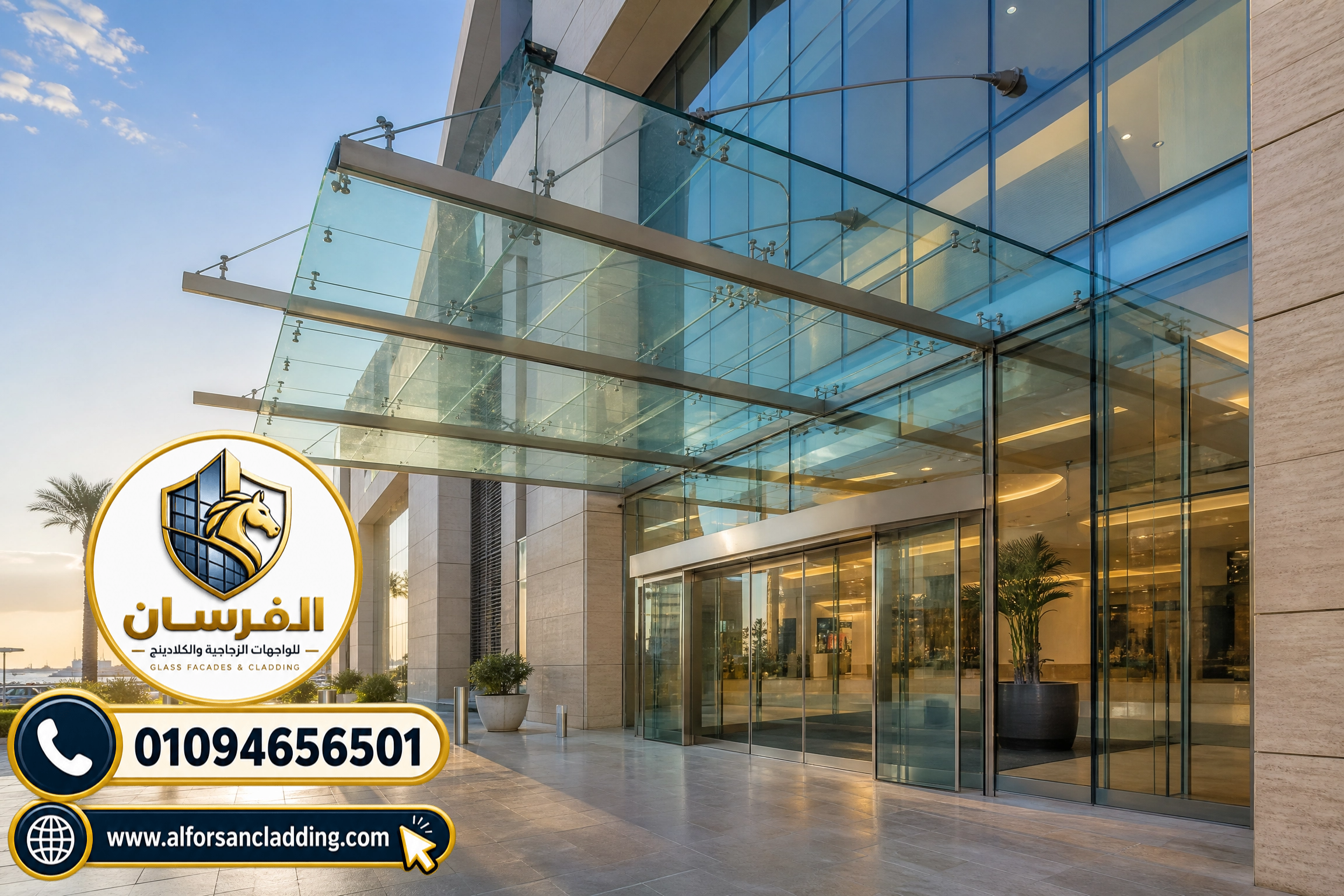 تنفيذ وتركيب واجهات زجاج سيكوريت للمباني والمنشآت في مصر