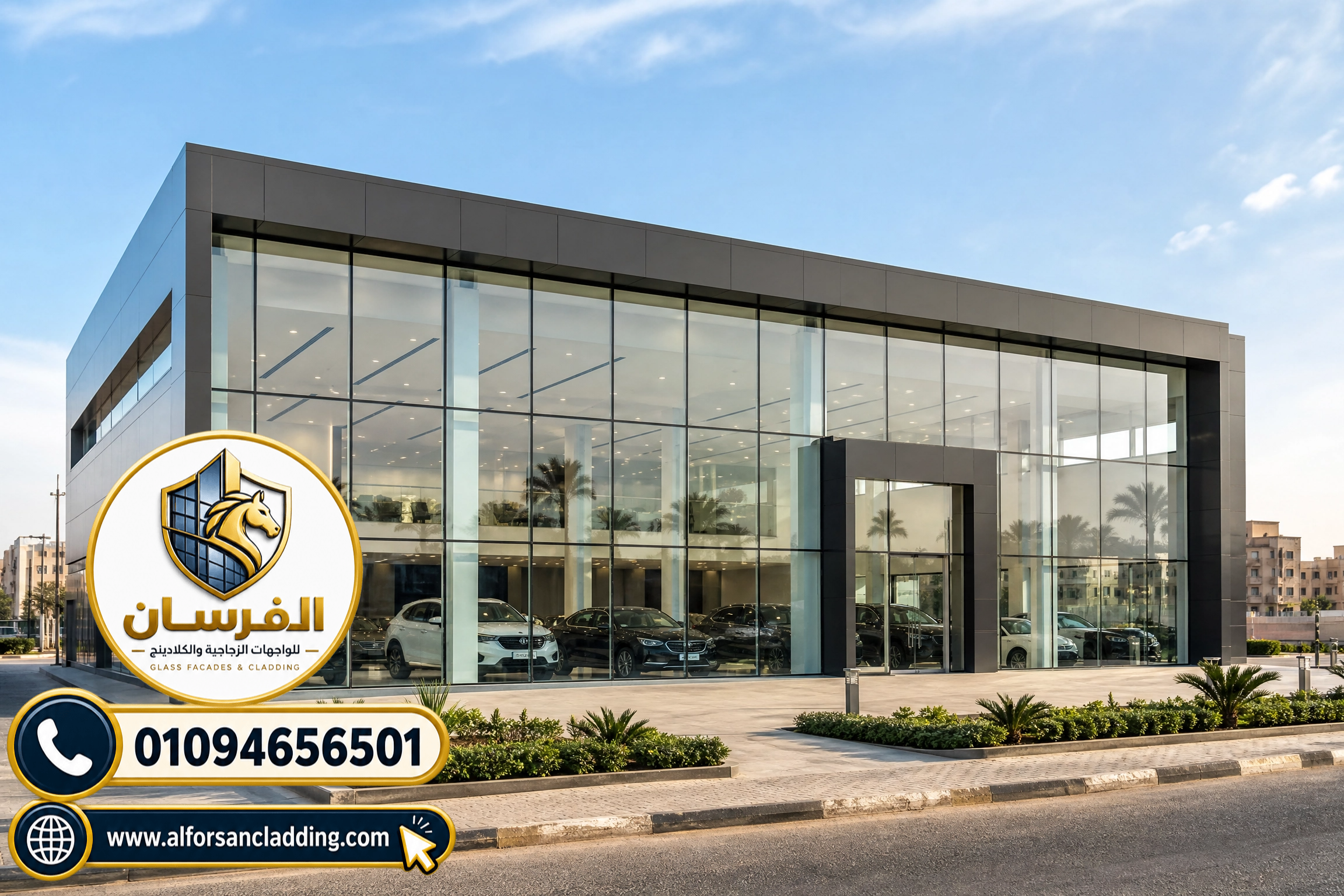 تنفيذ واجهات زجاج وألمنيوم للمحلات والمشروعات التجارية في مصر